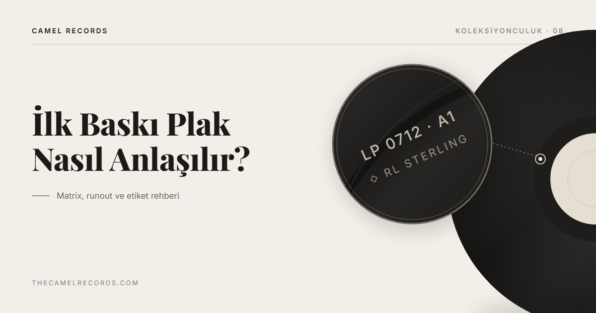 Büyüteç altında plağın runout bölgesine kazınmış matrix kodu
