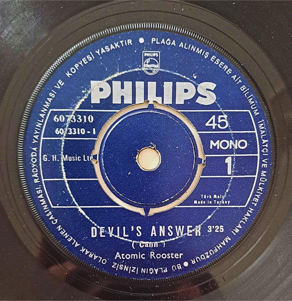 Atomic Rooster : Devil's Answer (7", Single)