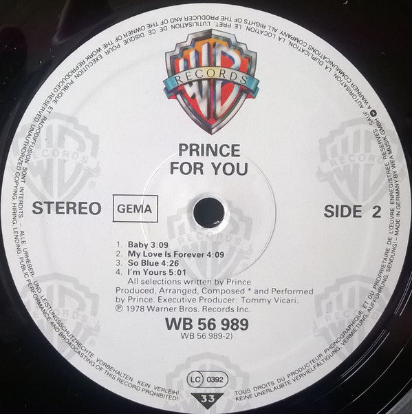 Prince : For You (LP, Album, RE)