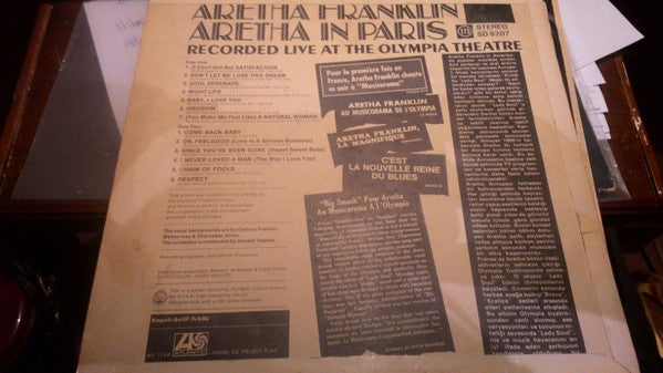 Aretha Franklin : Aretha In Paris (LP, Album)