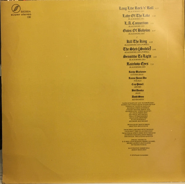 Rainbow : Long Live Rock 'N' Roll (LP, Album)
