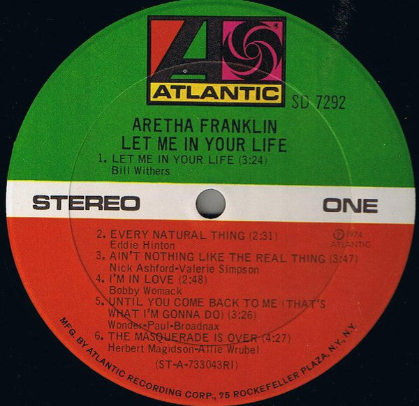 Aretha Franklin : Let Me In Your Life (LP, Album, RI)