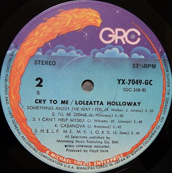 Loleatta Holloway : Cry To Me (LP, Album)