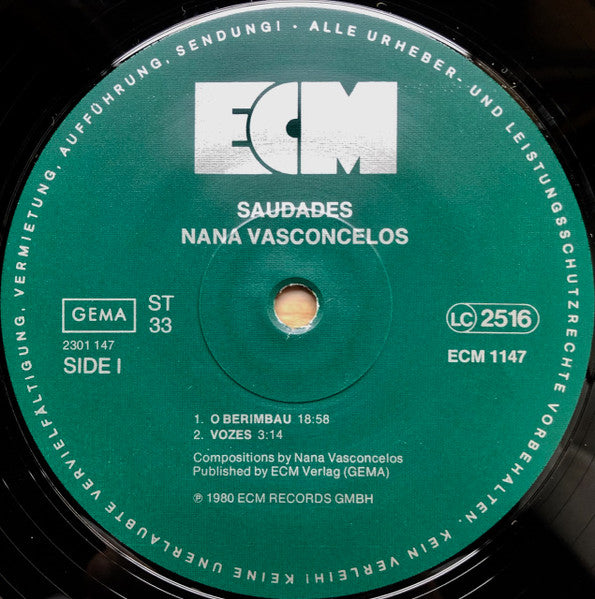 Naná Vasconcelos : Saudades (LP, Album)