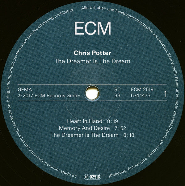 Chris Potter (2) : The Dreamer Is The Dream (LP, 180)