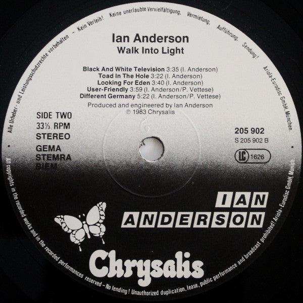 Ian Anderson : Walk Into Light (LP, Album)