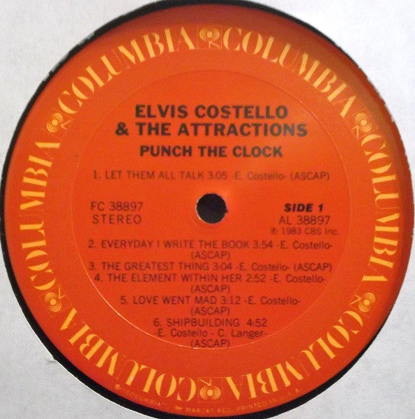 Elvis Costello & The Attractions : Punch The Clock (LP, Album, Car)