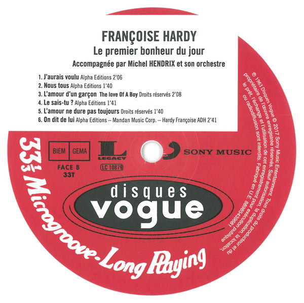 Françoise Hardy : Le Premier Bonheur Du Jour (LP, Album, Ltd, RE, Whi)