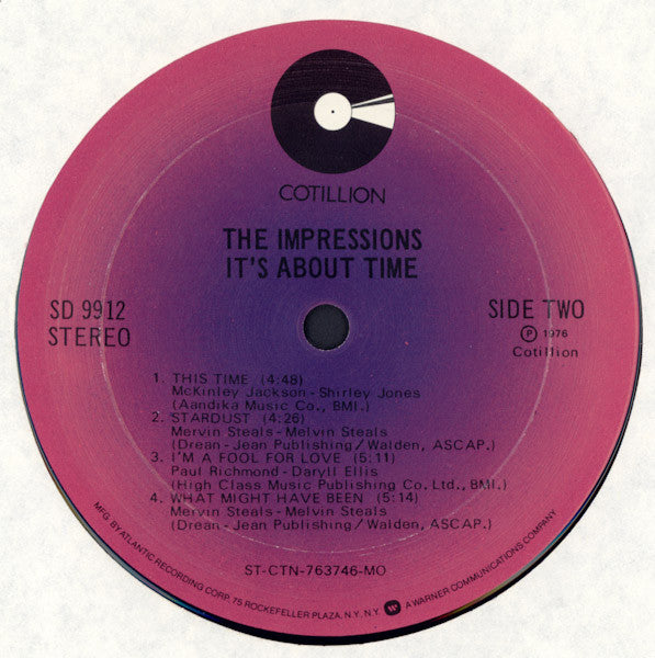 The Impressions : It's About Time (LP, Album, MO)