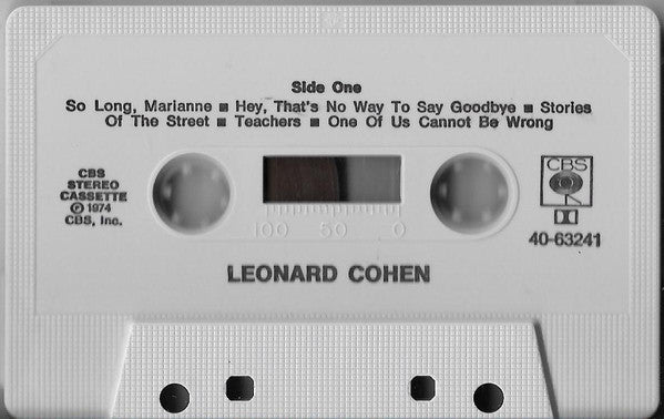 Leonard Cohen : Songs Of Leonard Cohen (Cass, Album)