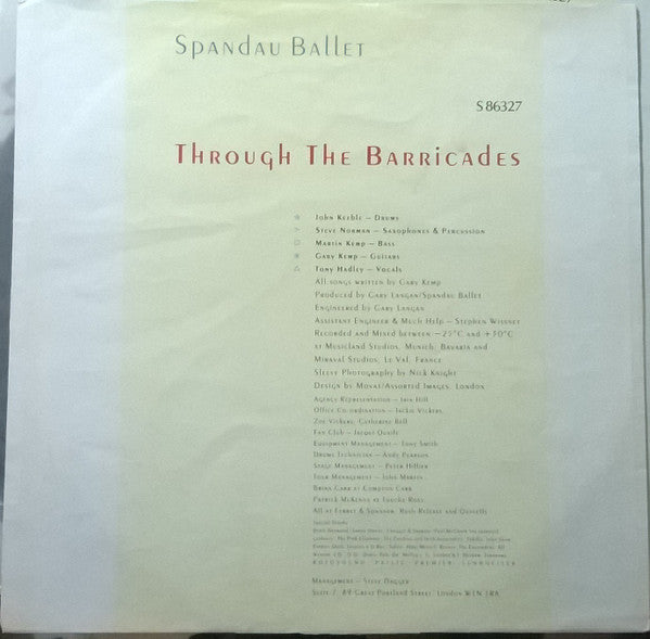 Spandau Ballet : Through The Barricades (LP, Album)
