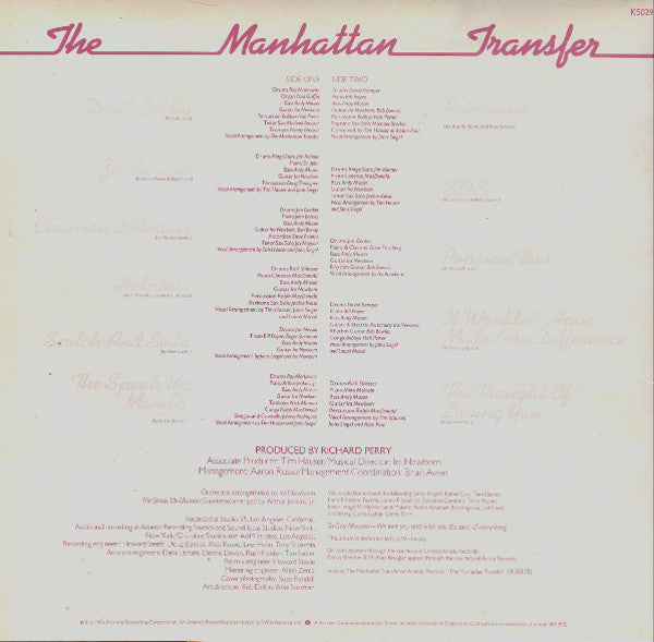 The Manhattan Transfer : Coming Out (LP, Album)