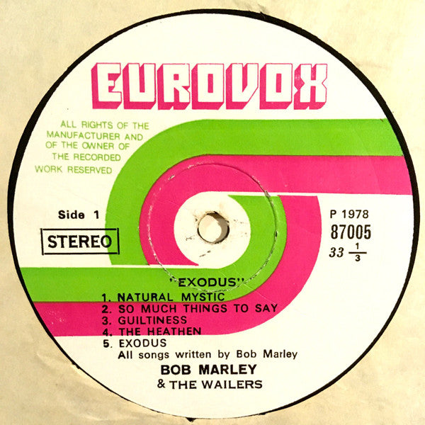 Bob Marley & The Wailers : Exodus (LP, Album)