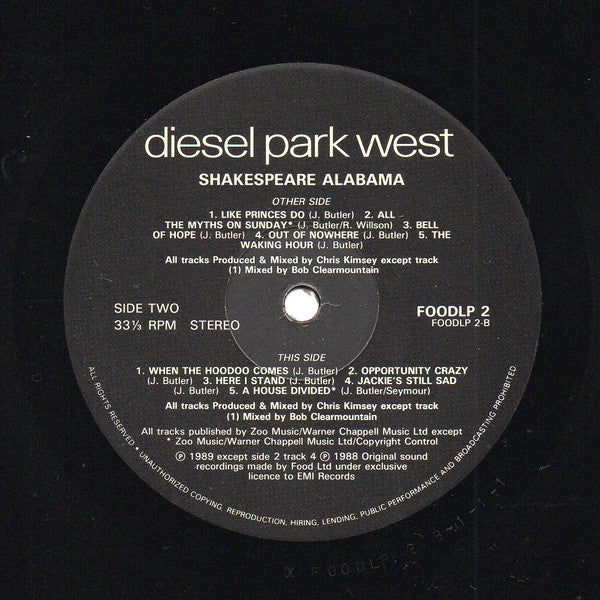 Diesel Park West : Shakespeare Alabama (LP, Album)