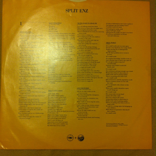 Split Enz : Time And Tide (LP, Album)