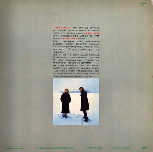 John Surman, Karin Krog, Pierre Favre : Such Winters Of Memory (LP, Album)