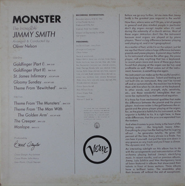 The Incredible Jimmy Smith* : Monster (LP, Album, Mono)