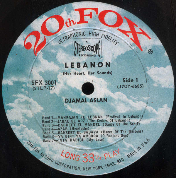 Djamal Aslan : Lebanon: Her Heart, Her Sounds (LP)