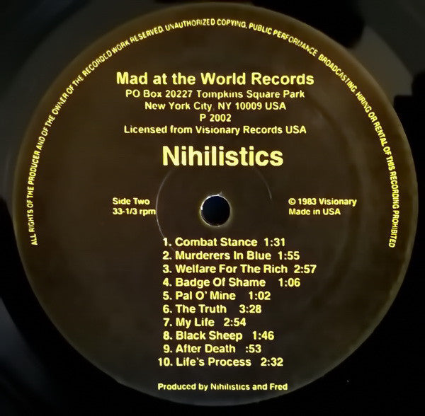 Nihilistics : Nihilistics (LP, Album, RE)