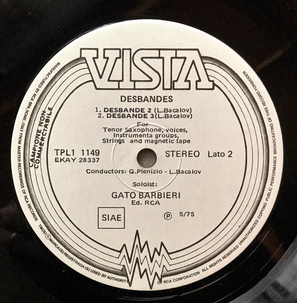 Luis Bacalov / Gato Barbieri : Desbandes (LP, Album, Promo)