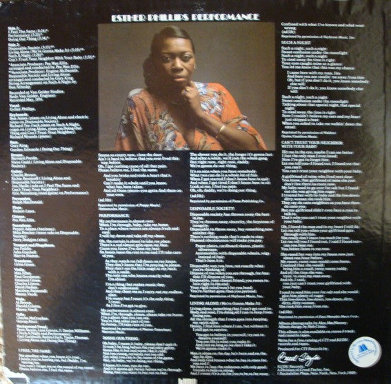 Esther Phillips : Performance (LP, Album)