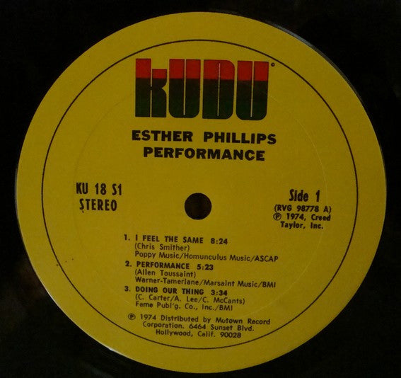 Esther Phillips : Performance (LP, Album)
