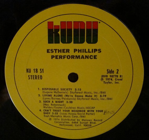 Esther Phillips : Performance (LP, Album)