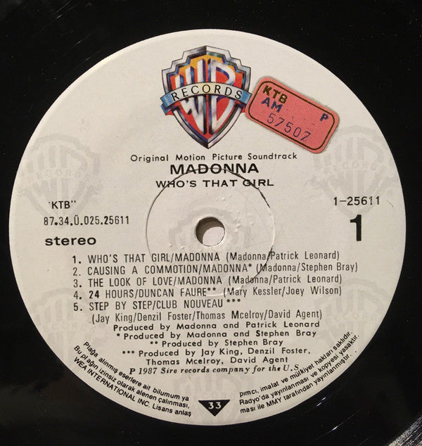 Madonna : Who's That Girl (Original Motion Picture Soundtrack) (LP, Album)