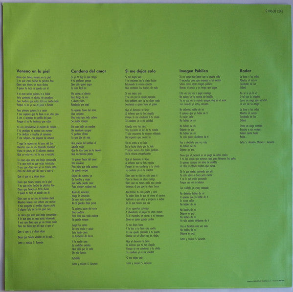 Radio Futura : Veneno En La Piel (LP, Album)