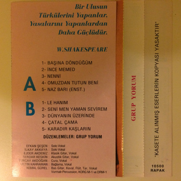 Grup Yorum : Türkülerle (Cass, Album)