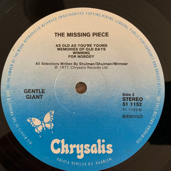 Gentle Giant : The Missing Piece (LP, Album, RP)