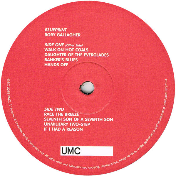 Rory Gallagher : Blueprint (LP, Album, RE, RM, 180)
