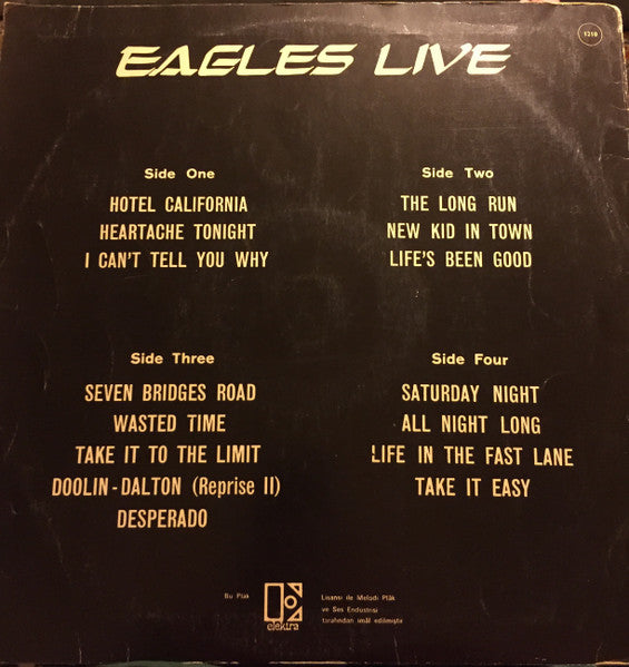 Eagles : Eagles Live (2xLP, Album)