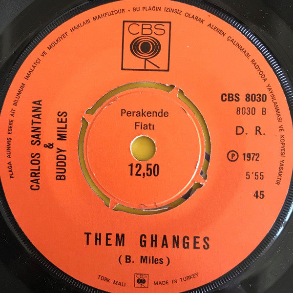 Carlos Santana & Buddy Miles : Evil Ways (7", Single)