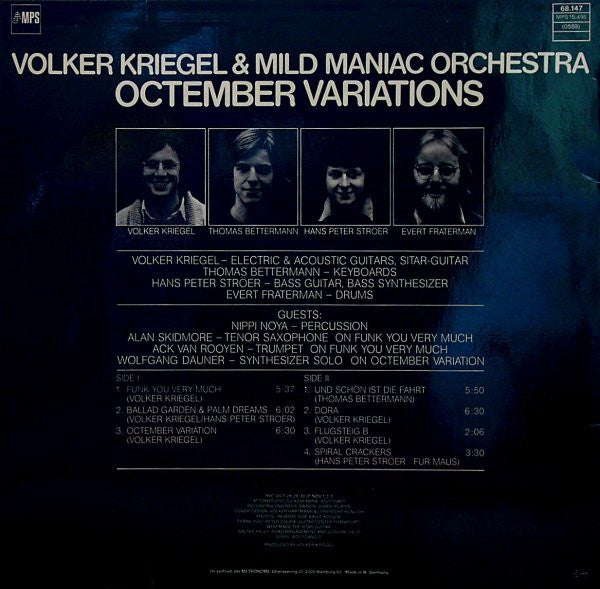 Volker Kriegel & Mild Maniac Orchestra : Octember Variations (LP, Album)