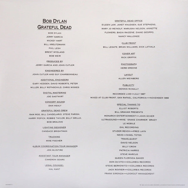 Bob Dylan & The Grateful Dead : Dylan & The Dead (LP, Album, RSD, Ltd, RE, Red)