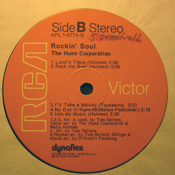 The Hues Corporation : Rockin' Soul (LP, Album, Ind)