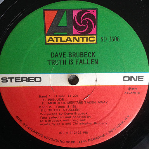 Dave Brubeck : Truth Is Fallen (LP, Album)
