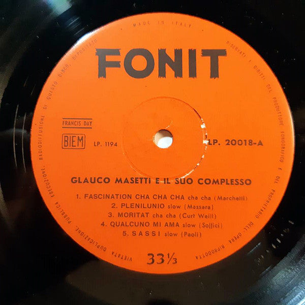 Complesso Glauco Masetti : Glauco Masetti E Il Suo Complesso (LP, Album)