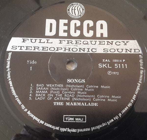 The Marmalade : Songs (LP, Album)