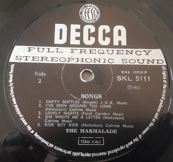 The Marmalade : Songs (LP, Album)