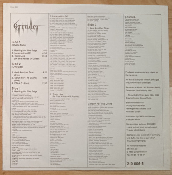 Grinder (2) : The 1st EP (12", EP)