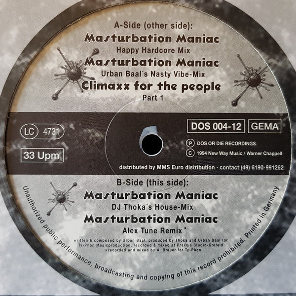 Nymphomania (2) : Masturbation Maniac (12", Whi)
