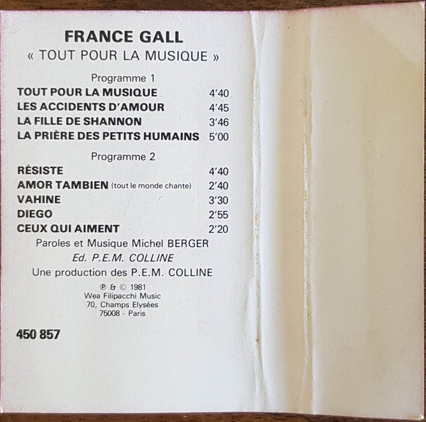 France Gall : Tout Pour La Musique (Cass, Album, Dol)