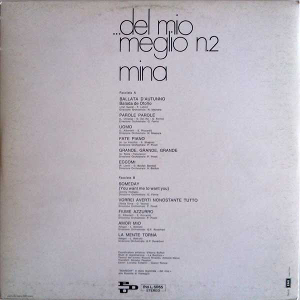 Mina (3) : ... Del Mio Meglio N.2 (LP, Comp)