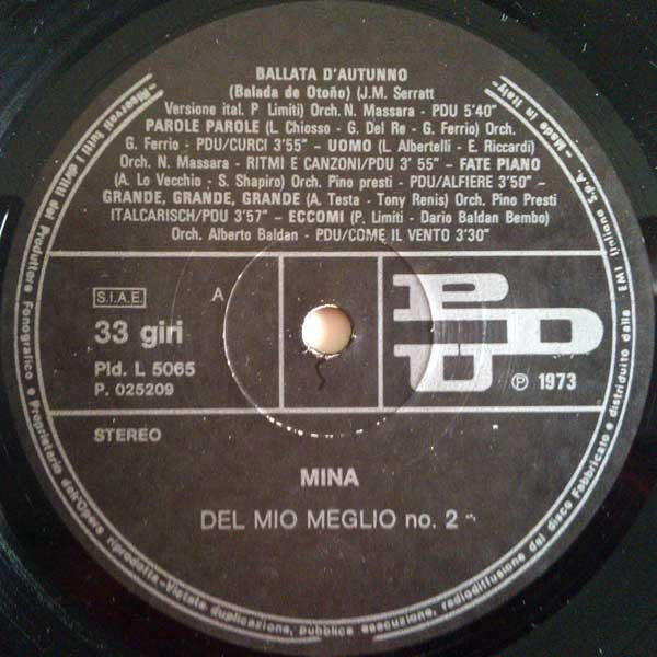 Mina (3) : ... Del Mio Meglio N.2 (LP, Comp)
