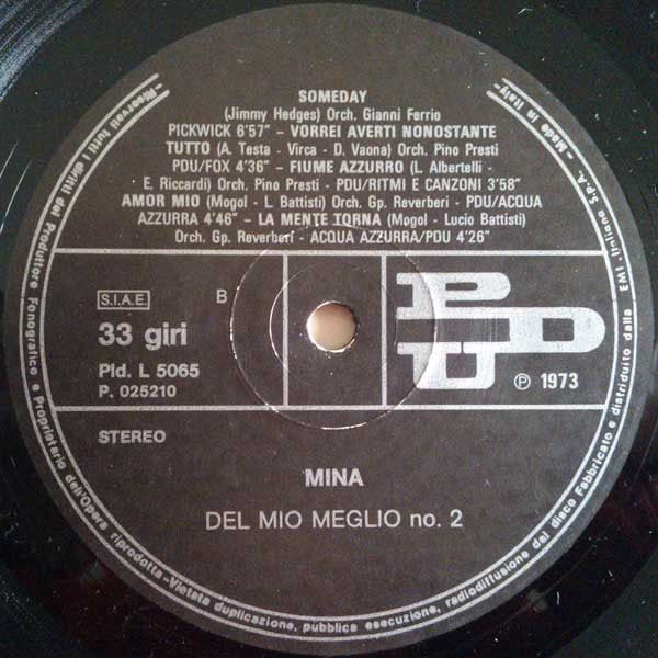 Mina (3) : ... Del Mio Meglio N.2 (LP, Comp)