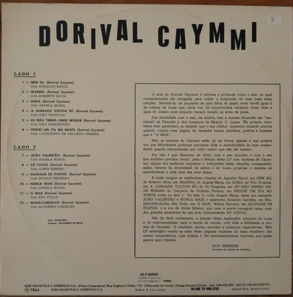 Various : Dorival Caymmi (LP, Comp, RE)