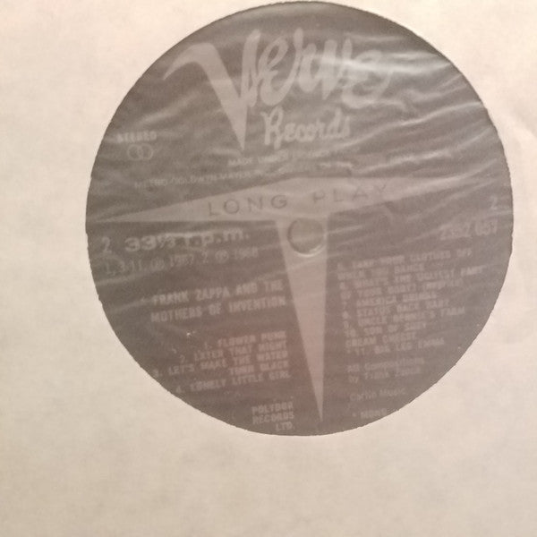 Frank Zappa & The Mothers Of Invention* : Transparency (LP, Comp, Mono)