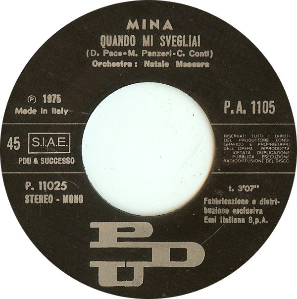 Mina (3) : L'Importante È Finire (7", Single)